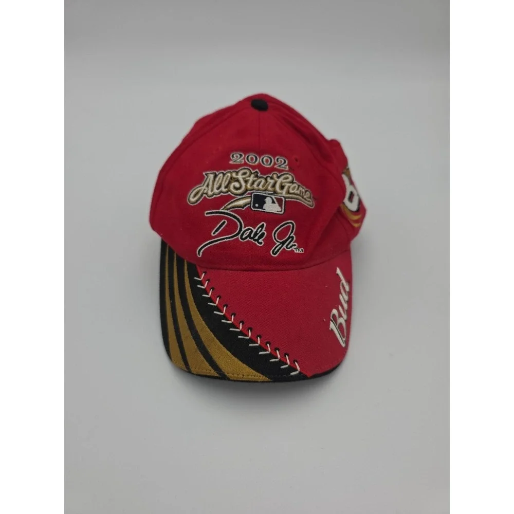 Vintage Dale Earnhardt Jr #8 2002 MLB All Star Game Budweiser Hat Cap NASCAR Red